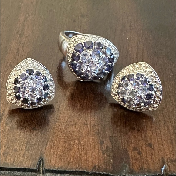 Ross Simons Sterling Silver Tanzanite Ring *Size 8* with Matching Earrings. - Picture 4 of 4